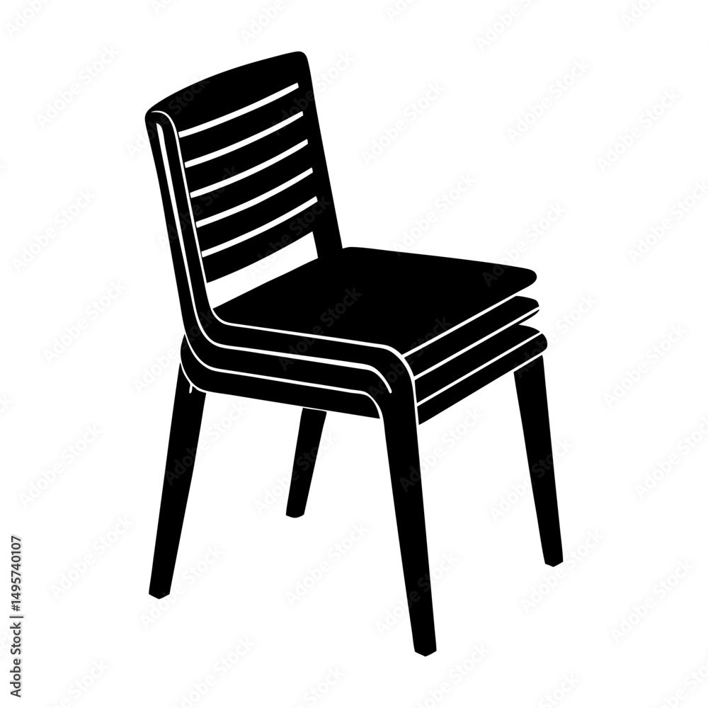 Stackable Chair silhouette vector Stackable Chair silhouette vector