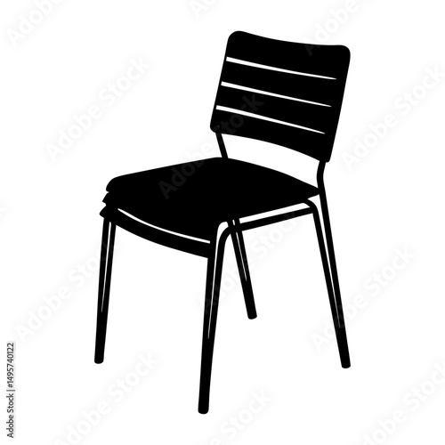 Stackable Chair silhouette vector