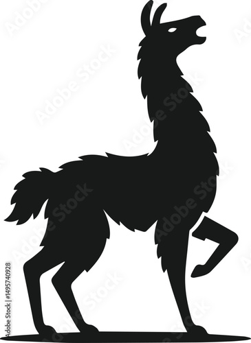 llama alpaca silhouette animal vector drawing