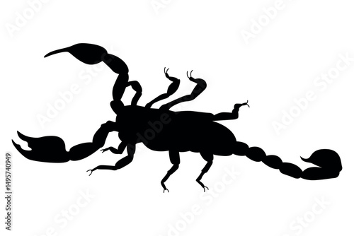 Vector art of Silhouette of a scorpion isolated on white background