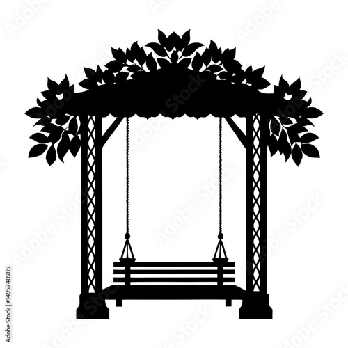 Pergola Swing silhouette vector