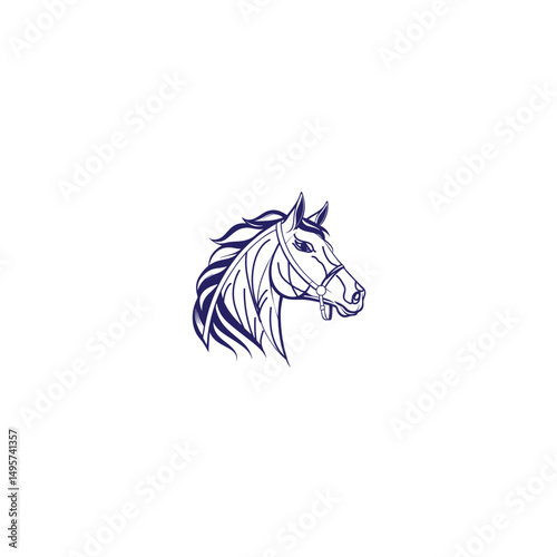horse head silhouette horse vector design simple horse icon illustration Horse head design on white background