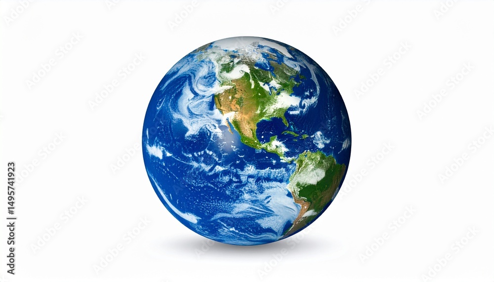 Fototapeta premium earth globe on white background