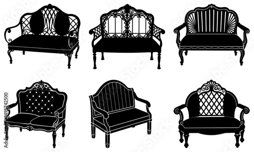 Garden Loveseat silhouette vector