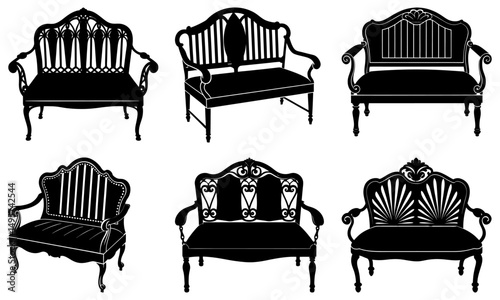 Garden Loveseat silhouette vector
