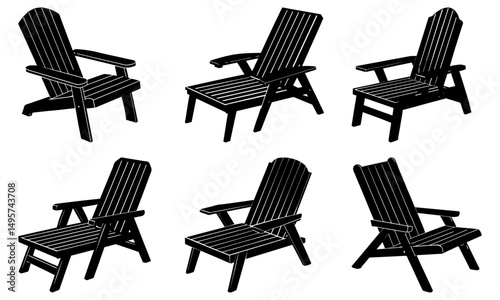 Adirondack Lounger silhouette vector