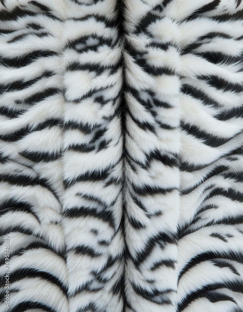 White Tiger Striped Faux Fur Texture Background White Tiger Striped Faux Fur Texture Background