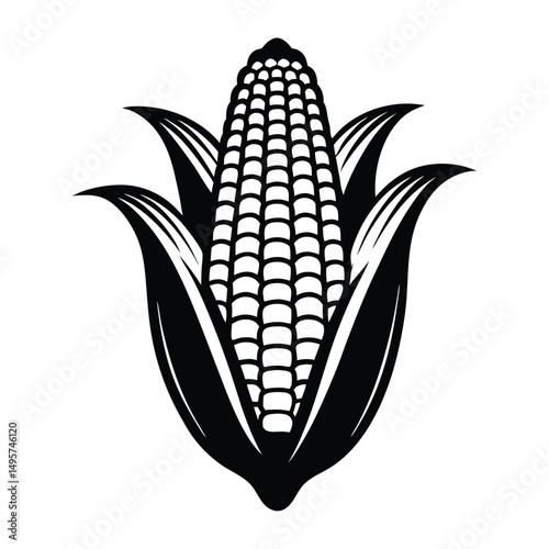 Sweet Corn Vegetable Vector, corn silhouette