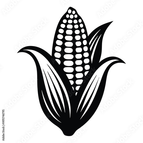 Sweet Corn Vegetable Vector, corn silhouette