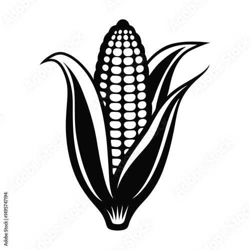 Sweet Corn Vegetable Vector, corn silhouette