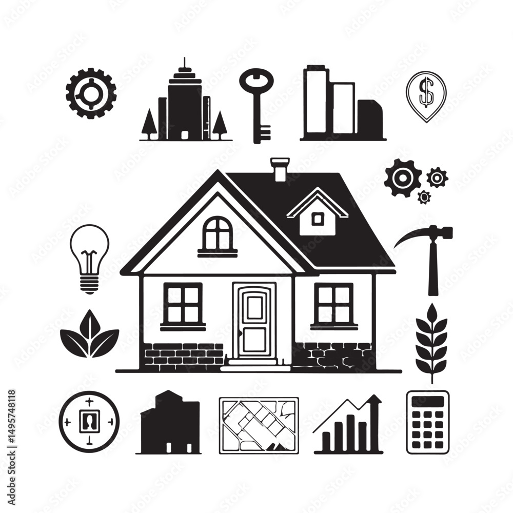 Fototapeta premium real estate icon set