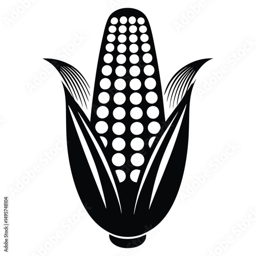 Sweet Corn Vegetable Vector, corn silhouette
