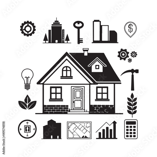 real estate icon set