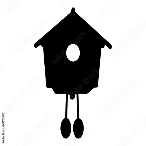 Silhouette of a classic Cuckoo Clock a timeless decorative timepiece illustration