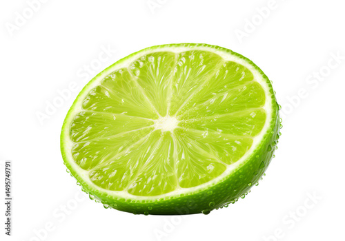 Fresh lime slice isolated on white background isolated on a white background