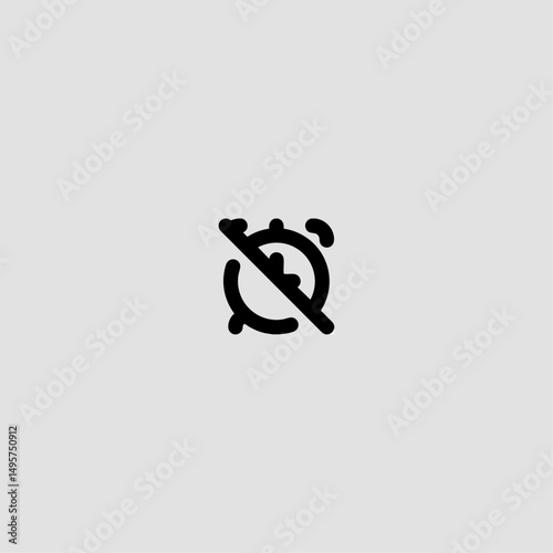 Alarm off icon logo flat vector design