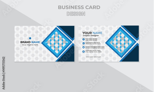 Modern Business Card with Two Sides Card. Company card.