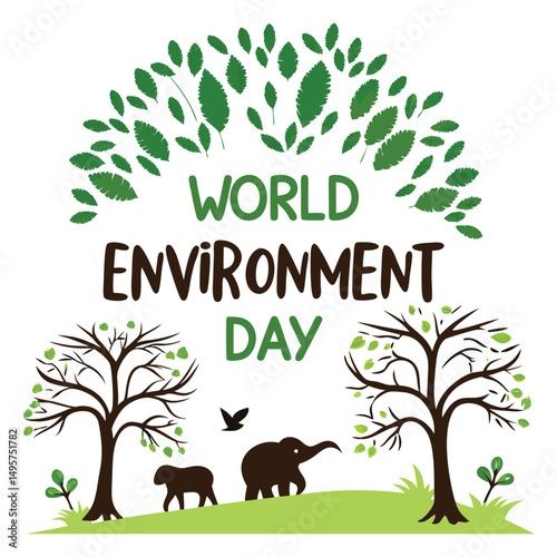 World Environment Day on white background