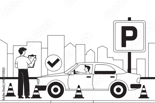 Driving School Parking Exam
