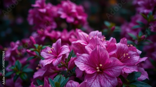 Vibrant Purple Azaleas: A Close-Up, Romantic Floral Display