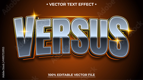 Versus text effect abstract background template with bold style use for logo and banner headline