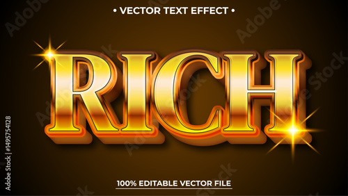 Rich editable text effect with Luxury Gold style