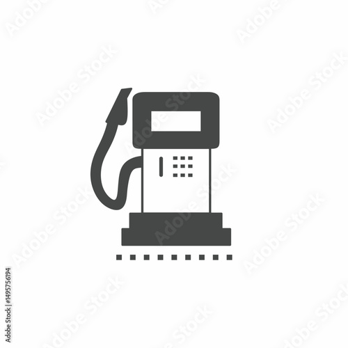 Black and white gas station vector illustration icon. Illustration for business. Vector template.