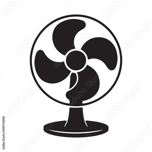 electric fan silhouette vector illustration. Vector black silhouette. with white background