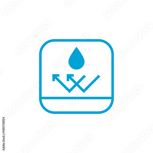 Waterproof icons. Waterproof or water resistant signs. Water protection symbol.