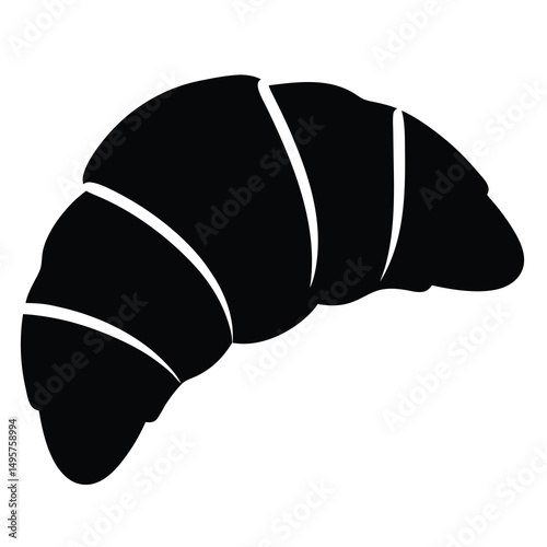 Delicious pastry in black silhouette against a white background ready to eat