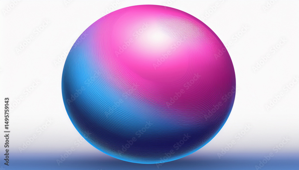 Fototapeta premium gradient pink blue sphere on white backdrop abstract design for modern art tech themes and creative backgrounds high quality image