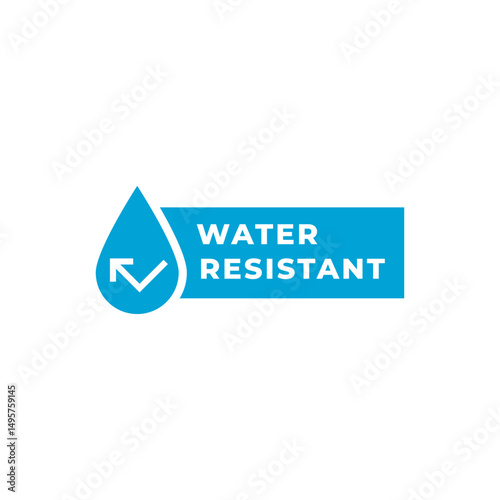 Waterproof icons. Waterproof or water resistant signs. Water protection symbol.