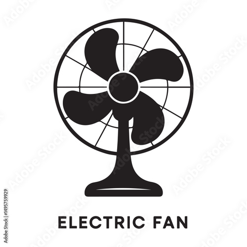 electric fan silhouette vector illustration. Vector black silhouette. with white background