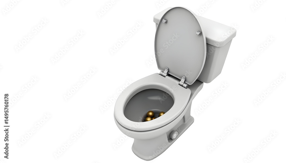 Treasure Chest Surprise in Toilet Revealing Hidden Golden Orbs Treasure Chest Surprise in Toilet Revealing Hidden Golden Orbs