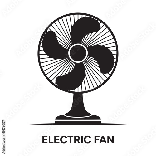 electric fan silhouette vector illustration. Vector black silhouette. with white background
