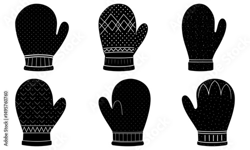 Mitten Silhouette  vector