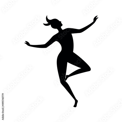 Dance Move Black Silhouette Vector Clipart