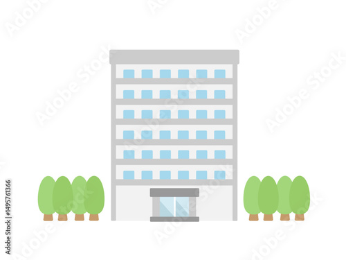 ビル  マンション  建物  イラスト