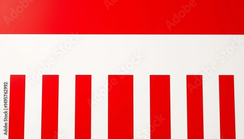 Free Download Bold red and white vertical stripes, classic pattern, geometric, abstract - GFXLoad
