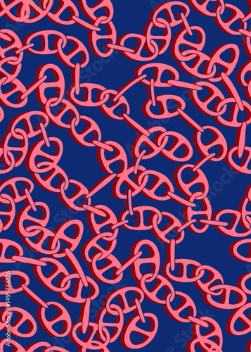 Abstract Hand Drawing Geometric Chains Seamless Vector Pattern Isolated Background