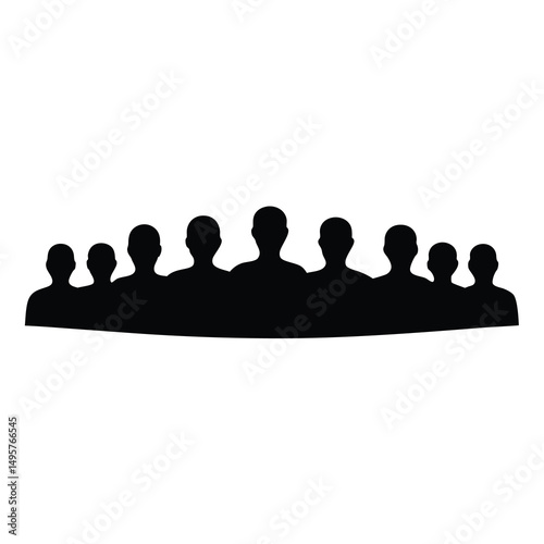 Silhouette of a crowd of people, illustrating community and teamwork concepts
