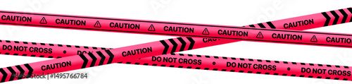 caution tape on transparent background with black and Red seamless barrier lines. Warning zone and construction border tape for no-cross areas. Includes brushes for design use.