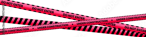 caution tape on transparent background with black and Red seamless barrier lines. Warning zone and construction border tape for no-cross areas. Includes brushes for design use.