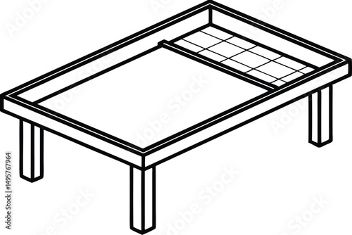 table tennis net vector silhouette on white