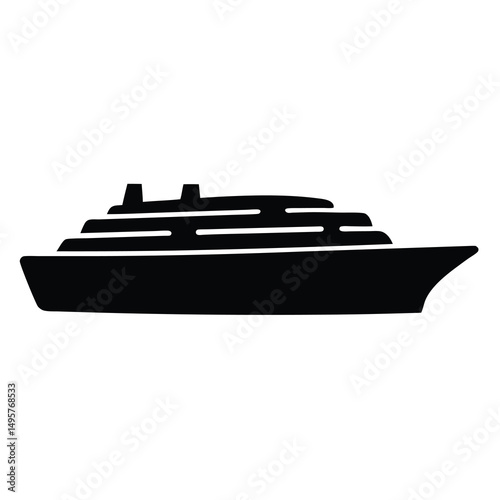 A minimalist illustration of a cruise ship sailing on a relaxing vacation