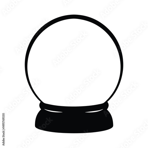 A monochrome crystal ball illustration suggesting mystery, magic, and fortune telling