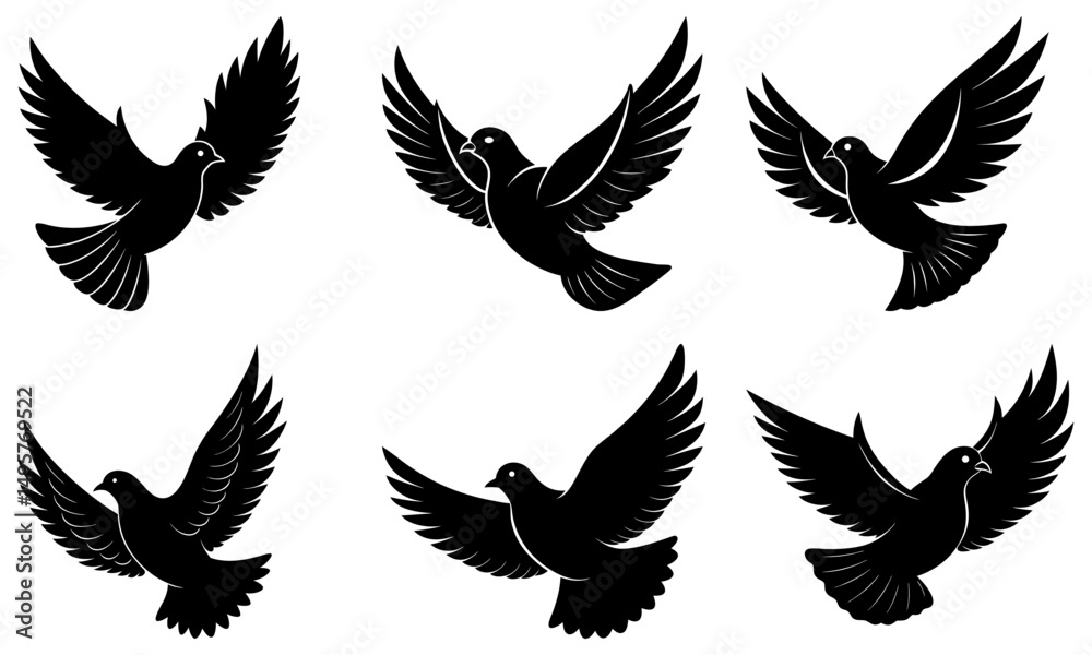 Flying Dove Silhouette vector Flying Dove Silhouette vector