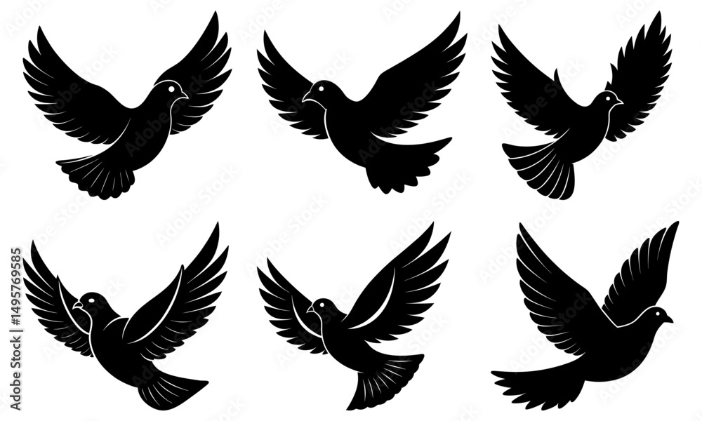Flying Dove Silhouette vector Flying Dove Silhouette vector