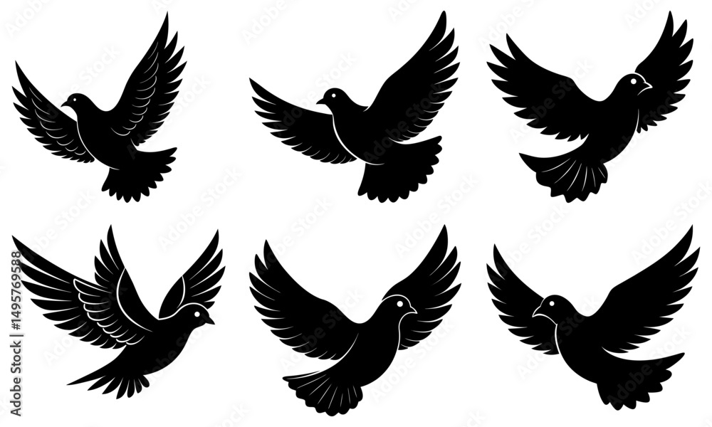 Flying Dove Silhouette vector Flying Dove Silhouette vector
