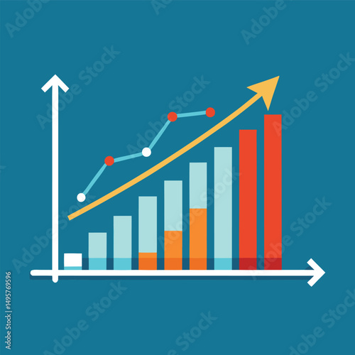 Financial Growth Chart Illustrating Business Success and Profit Increase